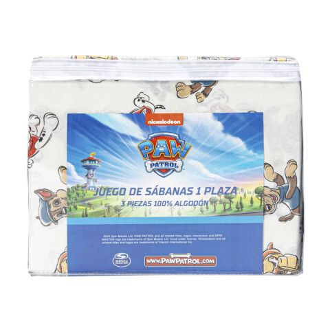 Juego de sábanas infantil 130 hilos 1 plaza 100% algodón Paw Patrol