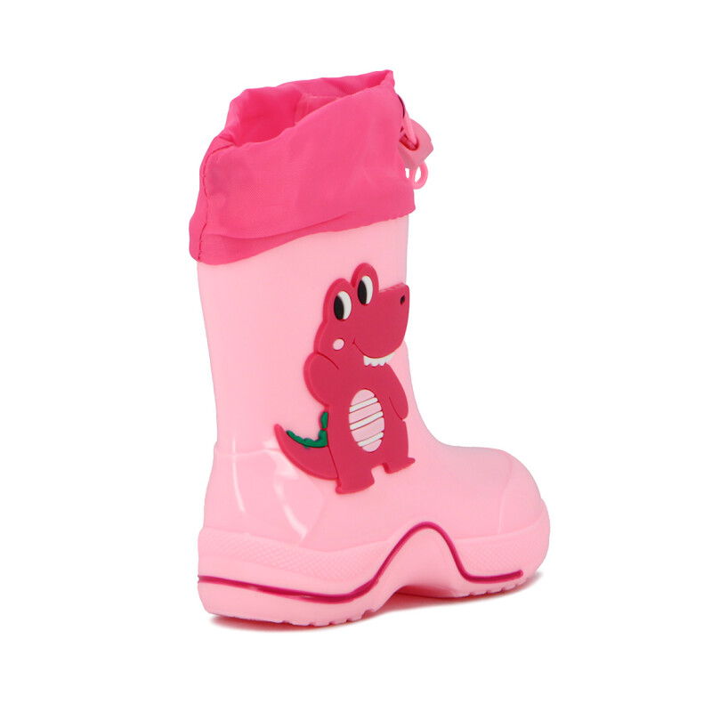 Macri Bota Lluvia Niños Dino Rosado