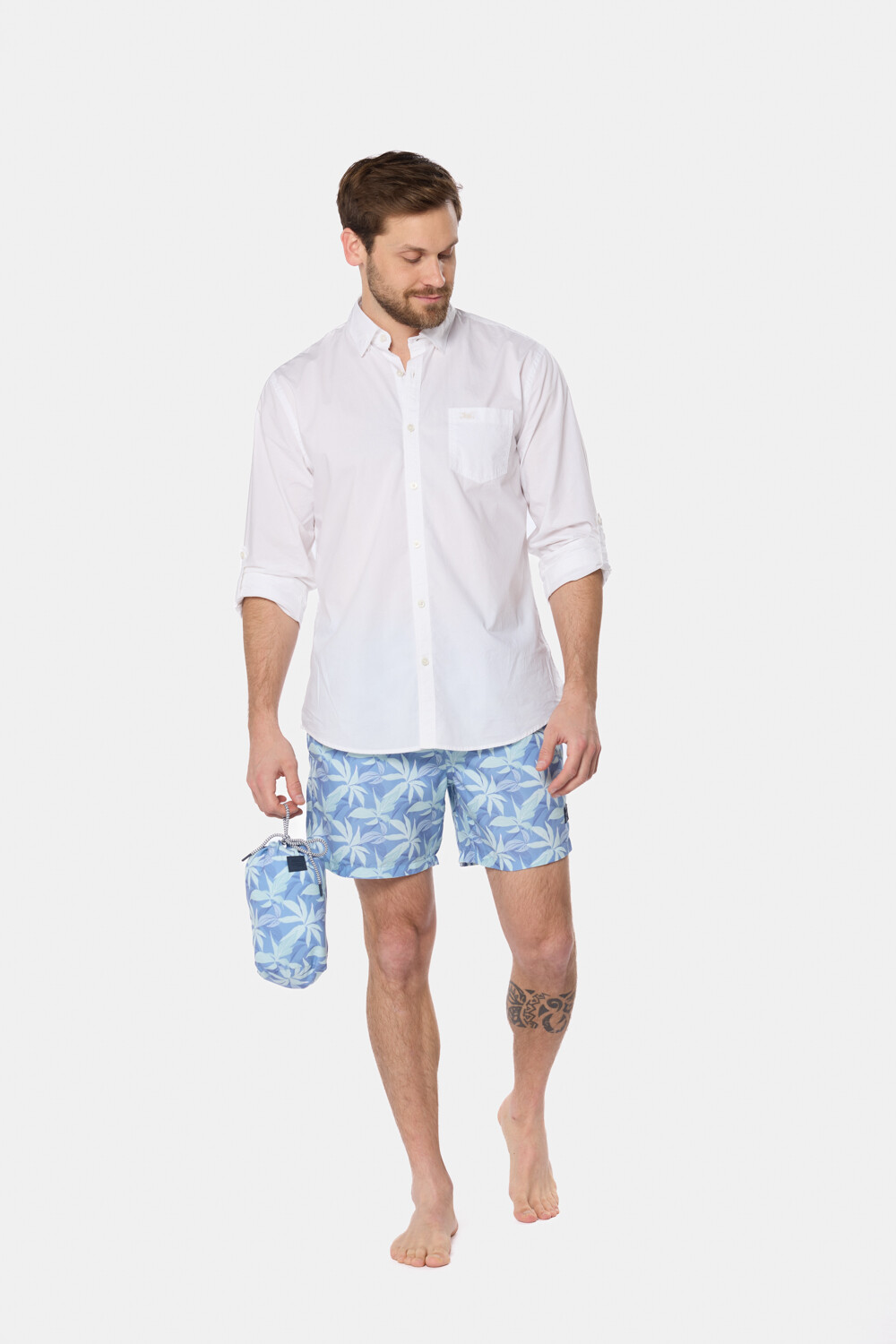 SHORT DE BAÑO ESTAMPADO Azul