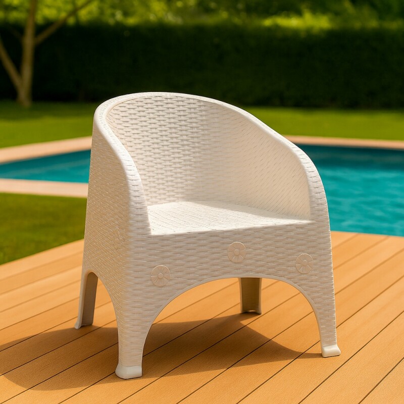 Sillón simil ratán BLANCO