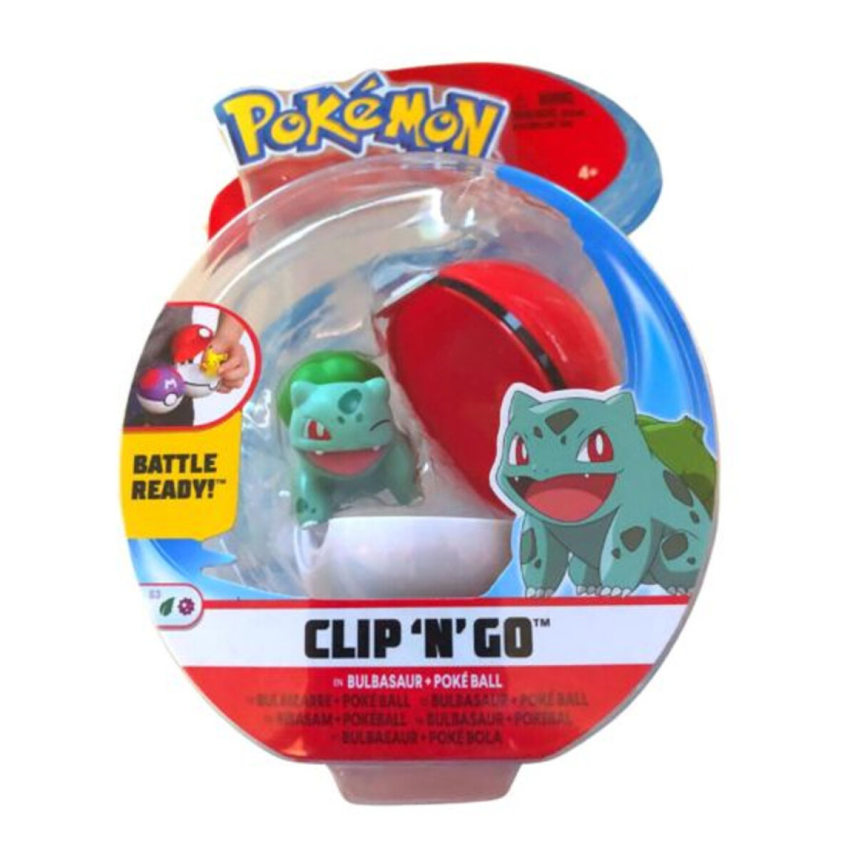 Figura Clip N Go - Bulbasaur and Pokeball 
