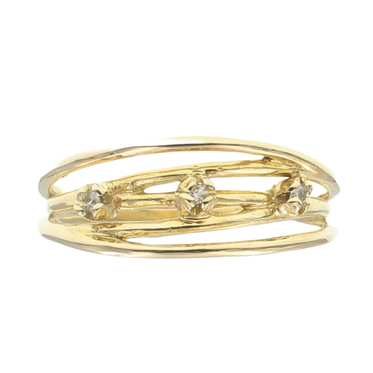 Anillo Galaxia de oro amarillo 18k con brillantes 