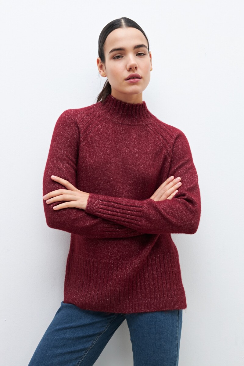 Polera oversized bordo
