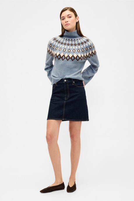 Buzo Polera Fairisle Mujer Mineral Blue 293