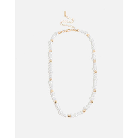 Collar Con Perlas Orgánicas Combinacion Bicolor