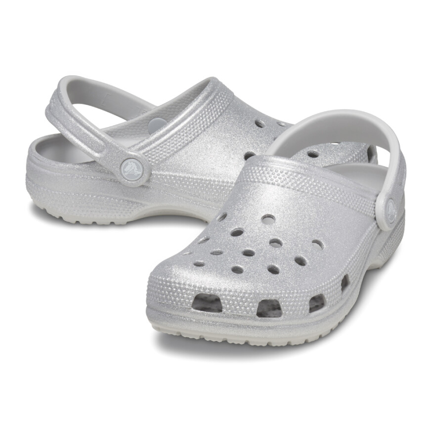 Classic Glitter Clog - Unisex Silver Glitter
