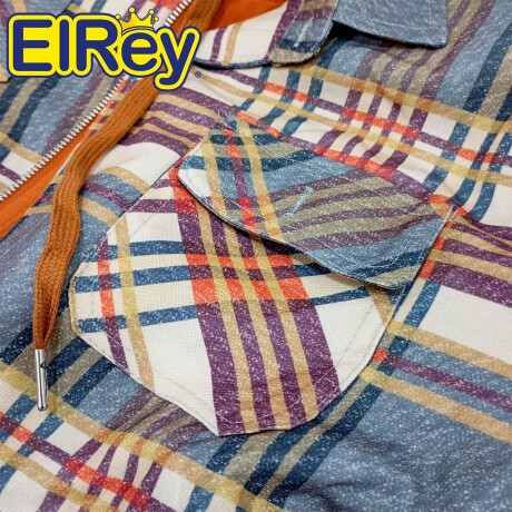 Campera Camisa Abrigo Leñadora Capucha Doble Cierre Marron