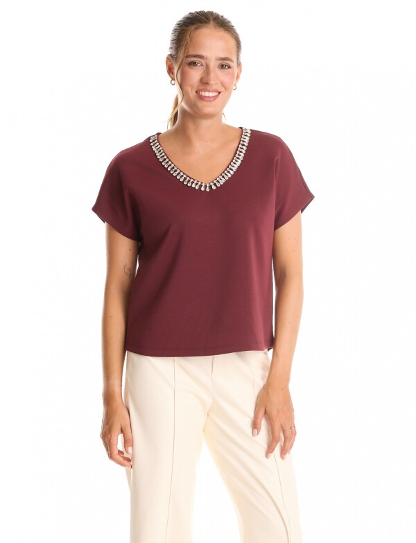 Blusa Det Cristales BORDEAUX