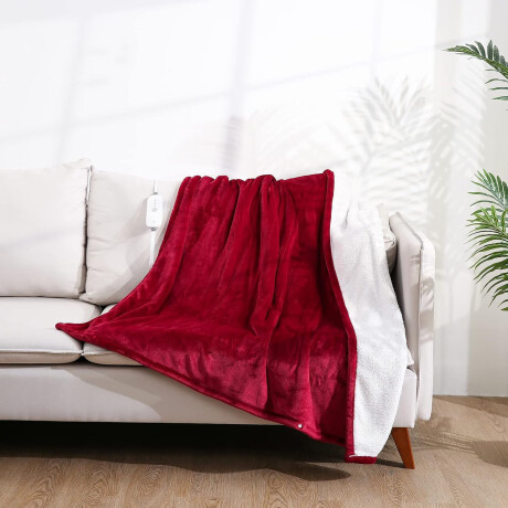 Manta Térmica Eléctrica 2P Polar Corderito Cuori Caribe Plus Rojo