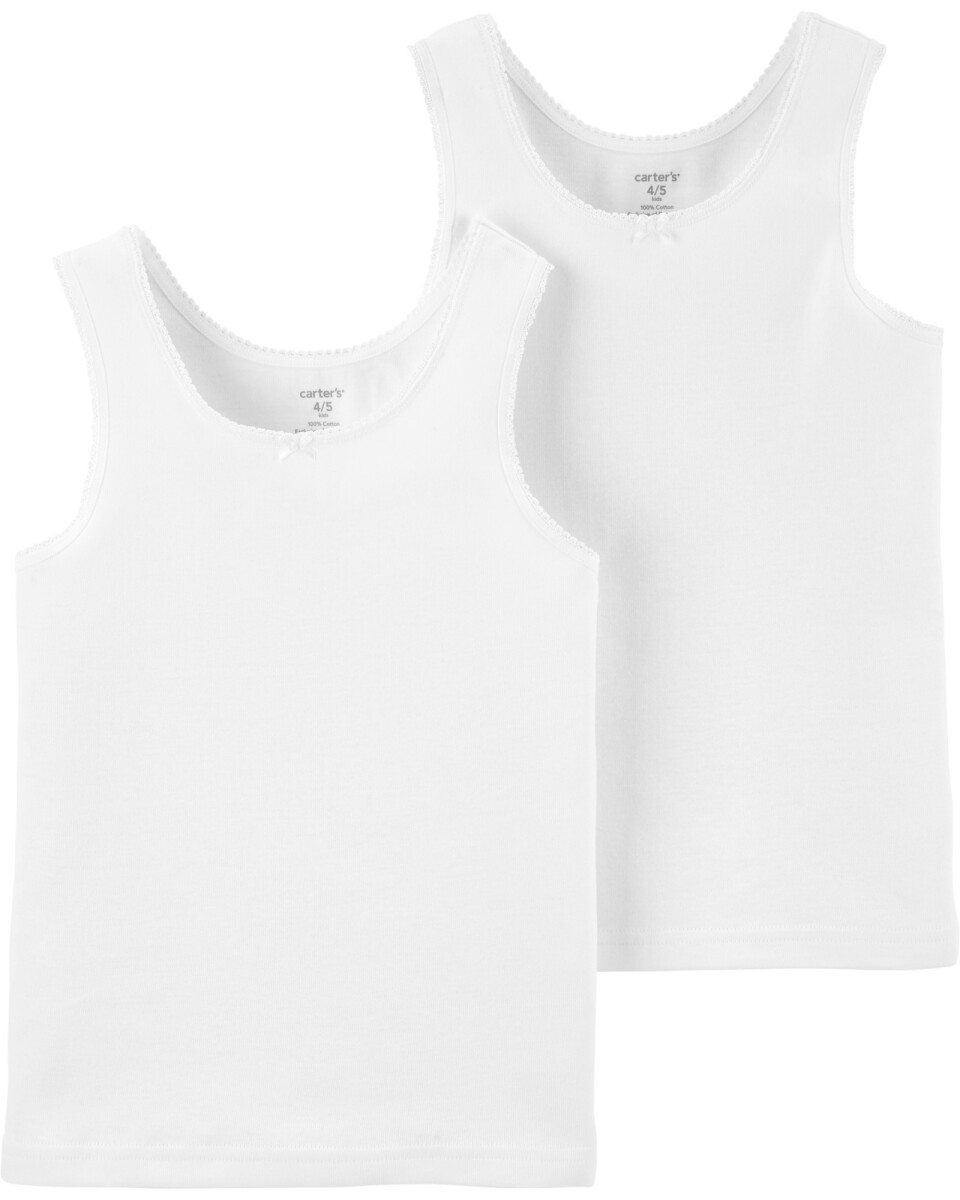 Pack dos musculosas interiores de algodón, blancas 