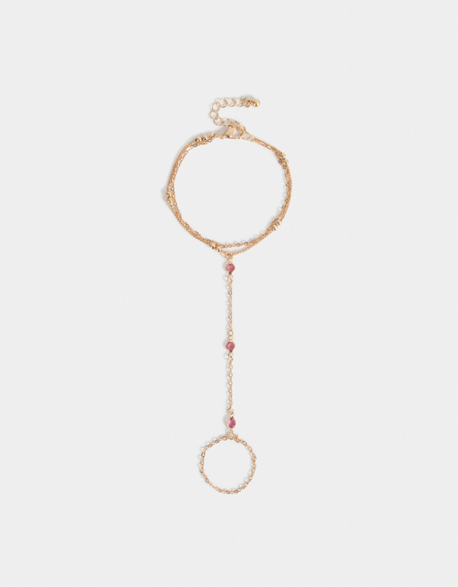 Pulseras Flexibles Pulsera Flexible Con Anillo Unido - Dorado