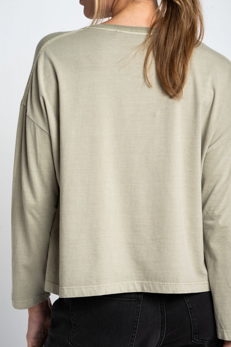 Remera Manga Larga Lavada Safari