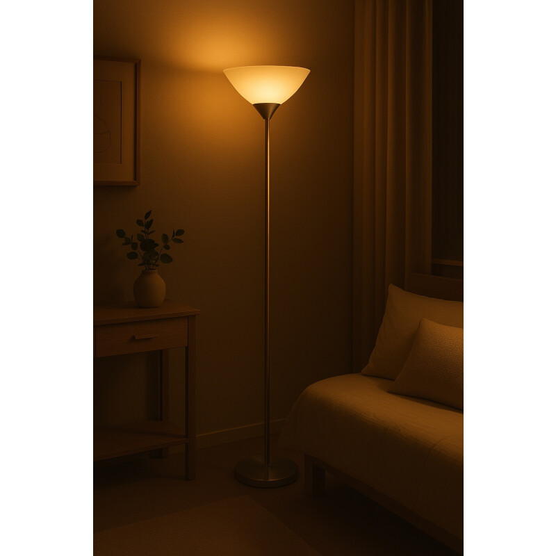 Lampara De Pie Moderna Minimalista Quebec Led Gris