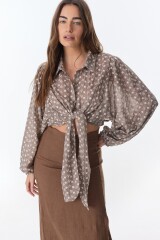 Top Mona Marron Broderie