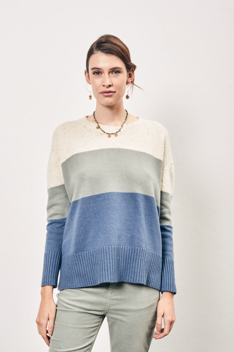 Sweater Color Block - Menta 