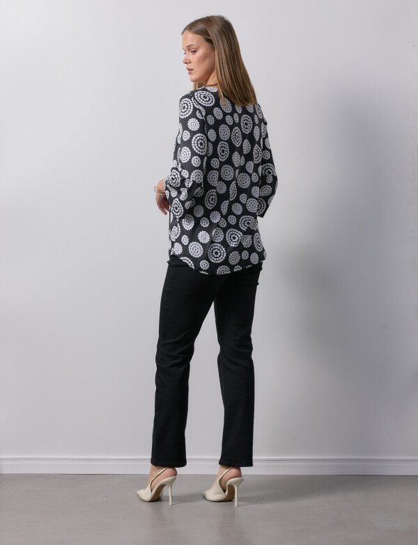 Blusa Printed NEGRO/BLANCO