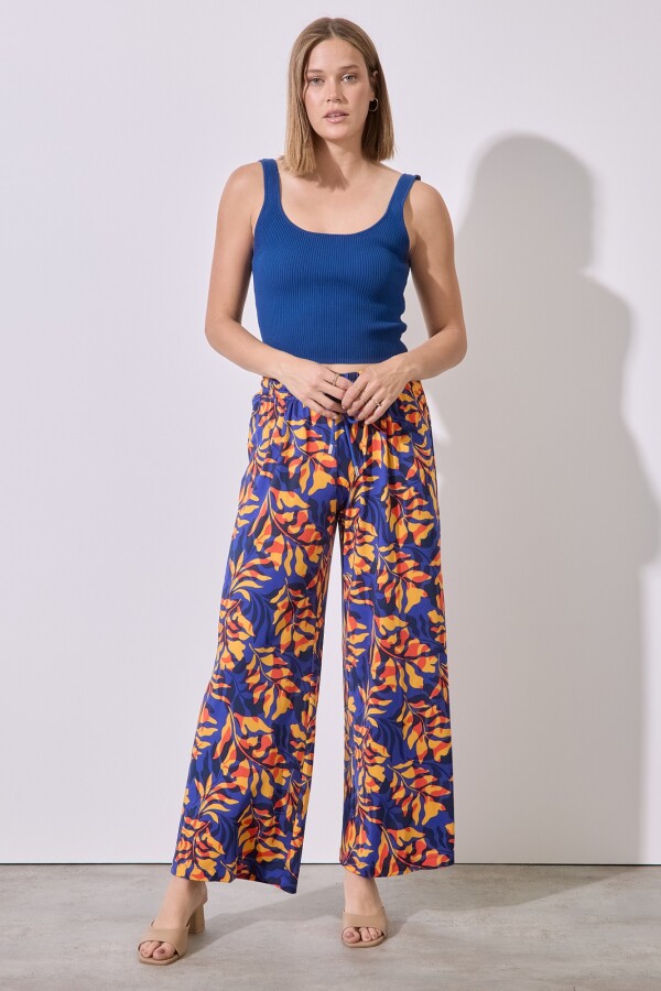 Pantalon Printed MULTI/AZUL