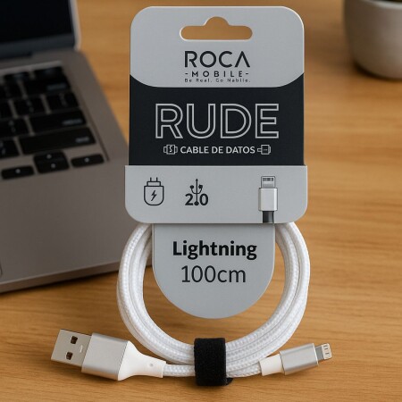 Cable de Dstos USB a Lightning 100cm Roca Vit Cable de Dstos USB a Lightning 100cm Roca Vit