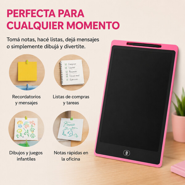 Pizarra Mágica Tableta Dibujar Infantil 16'' Pulgadas Lapiz Color Rosado