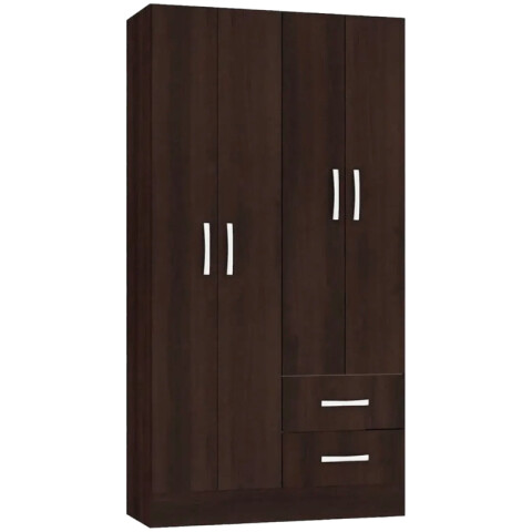 Ropero Armario 4 puertas 2 cajones con estantes y perchero 170 x 90 x 36 cm - Marrón Ropero Armario 4 puertas 2 cajones con estantes y perchero 170 x 90 x 36 cm - Marrón
