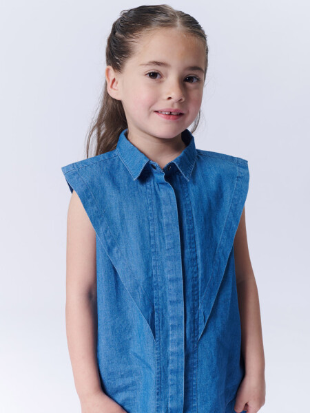 Camisa sin mangas Azul