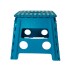 Banco Plegable Multiuso Resistente Banquito 32 Cm Alto 90 Kg Color Azul Oscuro
