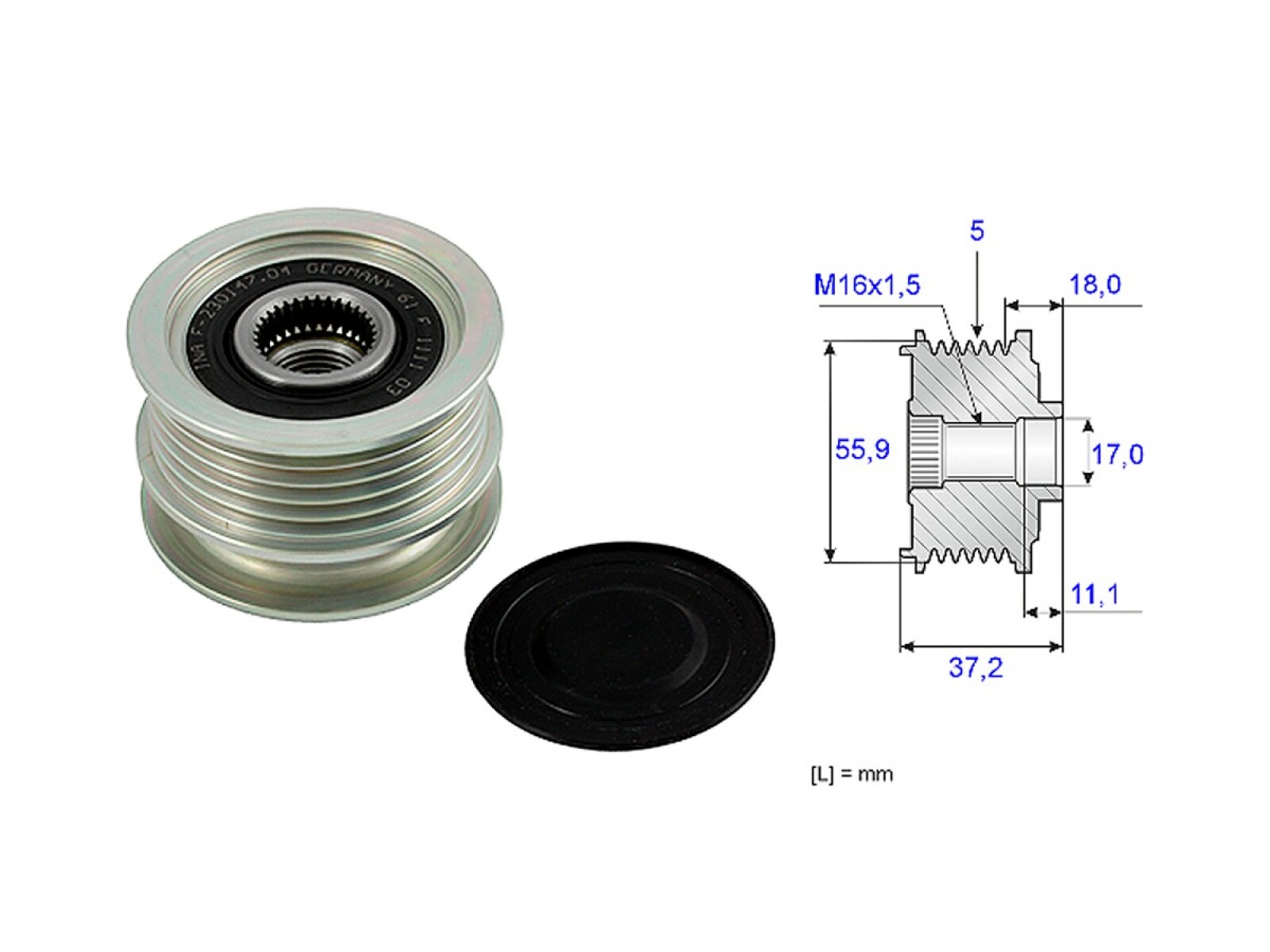 Polea Alternador Marcha Libre Alt Renault Logan/Kangoo/Megane/Scenic 99-17 