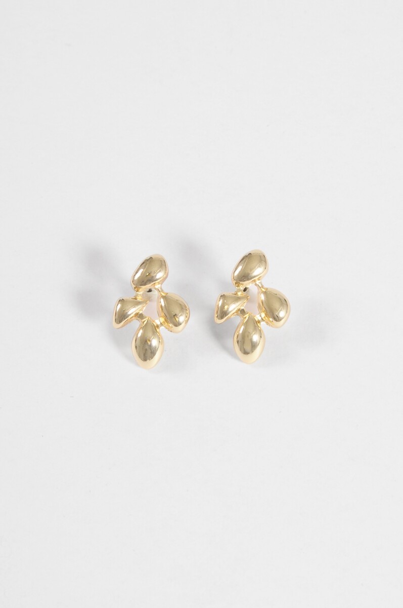 Caravanas flor metal - dorado 