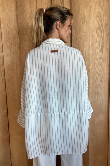 Camisa Tuna Lino Raya beige gruesa