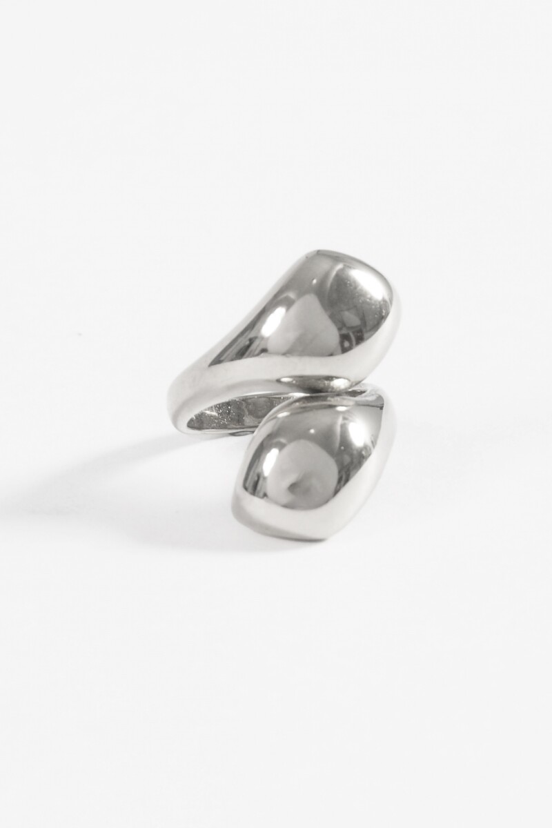 Anillo acero bold plateado
