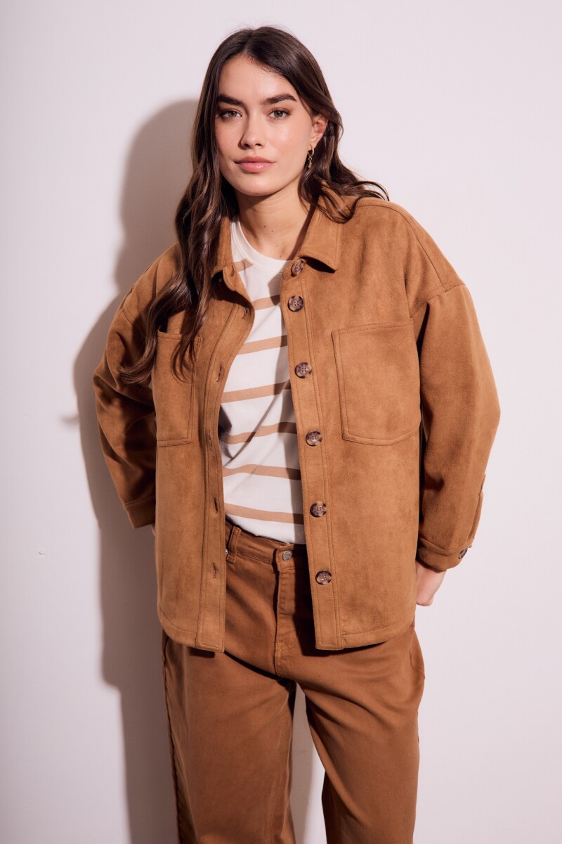 Sobrecamisa Gamuza Cuero Vegano Whisky