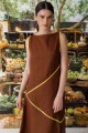 VESTIDO TRAZOS Chocolate Y Amarillo