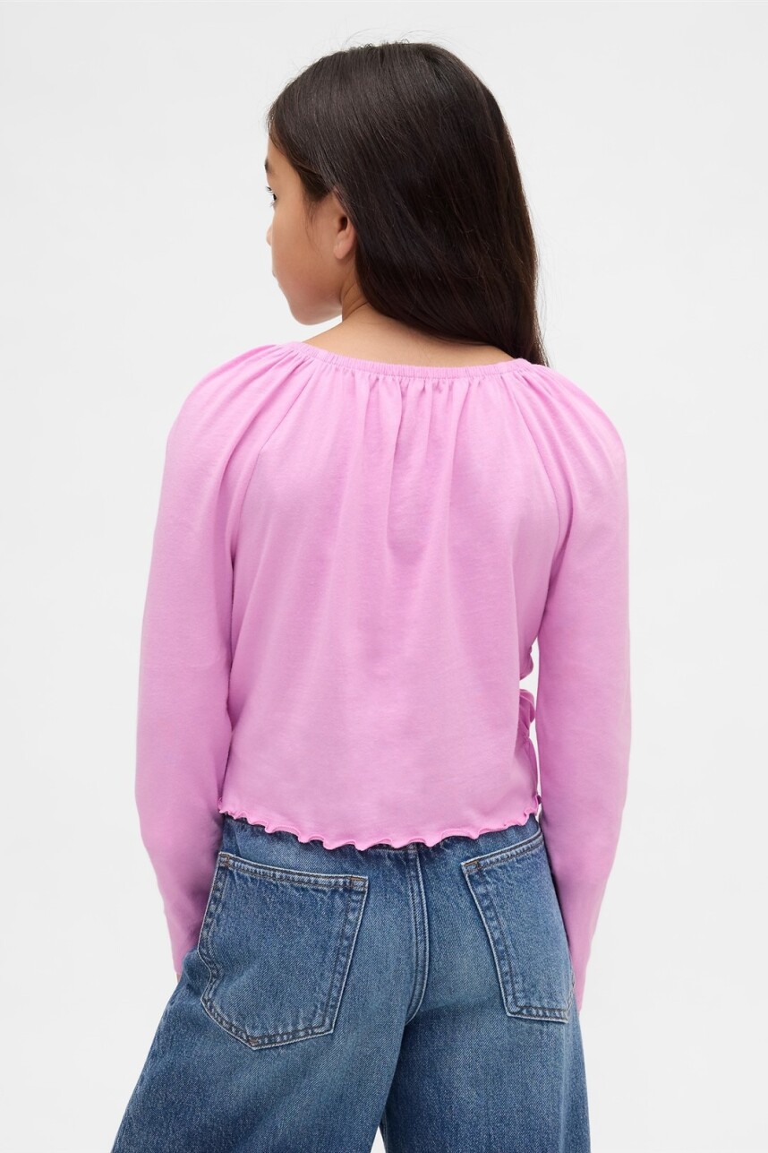 Top Smocked Niña Glowing Pink