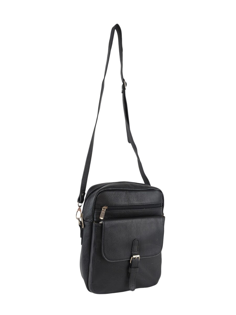 Morral de cuero - Negro 