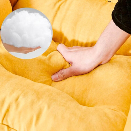 Silla Sillón Butaca Lazy Con Posapie Otomano Bolsillo Amarillo