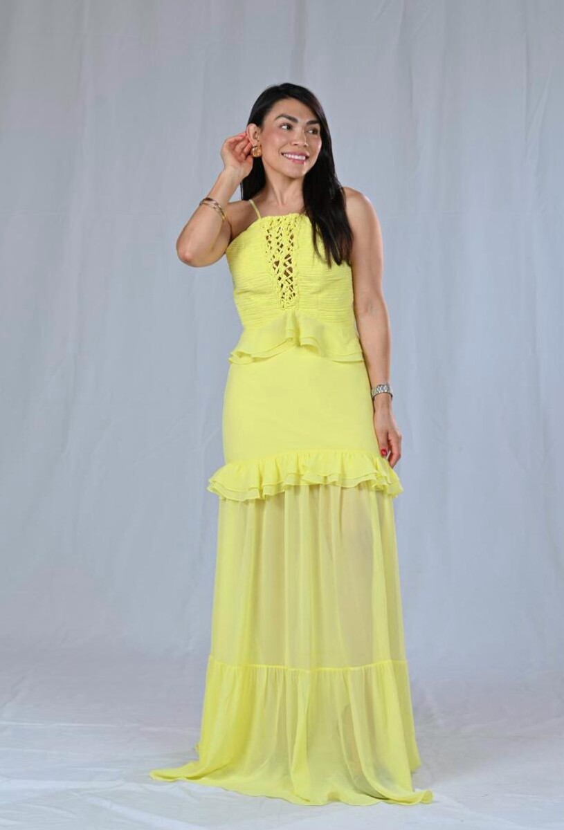 Conjunto de top y falda Otilia - Amarillo 