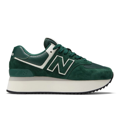 Championes de Mujer New Balance Life Style Plataforma Verde - Blanco