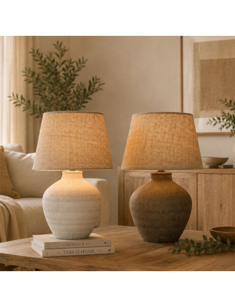 LAMPARA DE MESA CERAMICA D30x38.5CM BEIGE LAMPARA DE MESA CERAMICA D30x38.5CM BEIGE