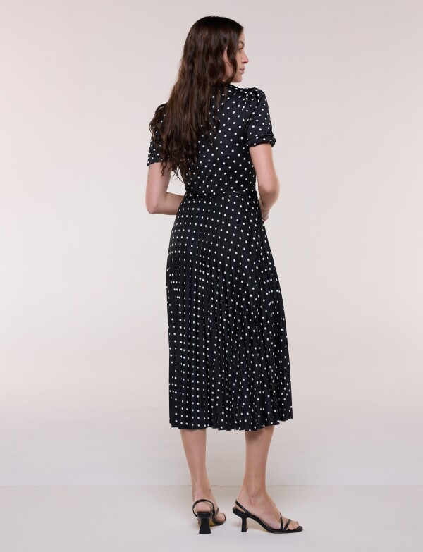 Vestido Lunares Lazo NEGRO/BLANCO