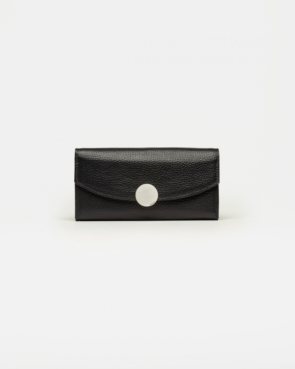 Billetera The Circle en cuero graneado Negro