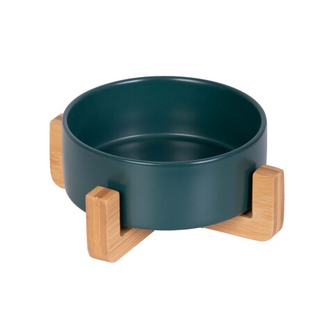 COMEDERO MASCOTAS CERAMICA-Y-BAMBU VERDE CERÁMICA Y BAMBÚ