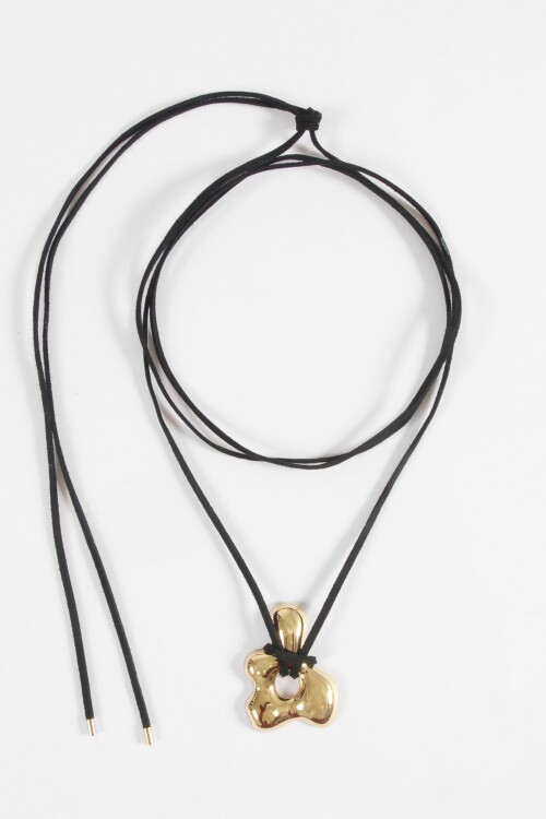 Collar cord dije flor acero dorado