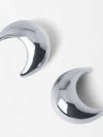Pendientes De Aro Relieve - Acero Inoxidable plateado