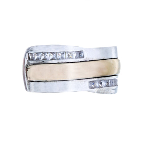 Anillo de plata 925,Double y circonias Anillo de plata 925,Double y circonias