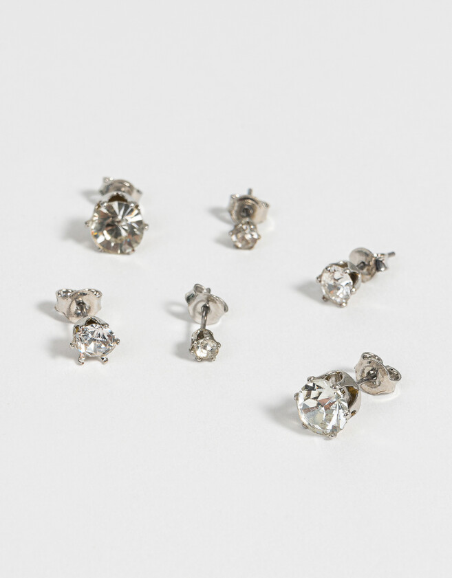 Aros Sets Con strass Set De Aros Con Strass - Plateado