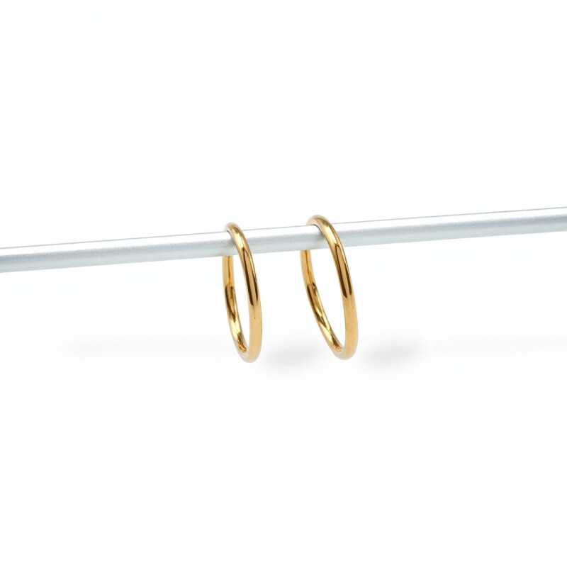 Caravanas aros de oro finos- Oro bajo - Sin piedra- CA8012 sinpiedra