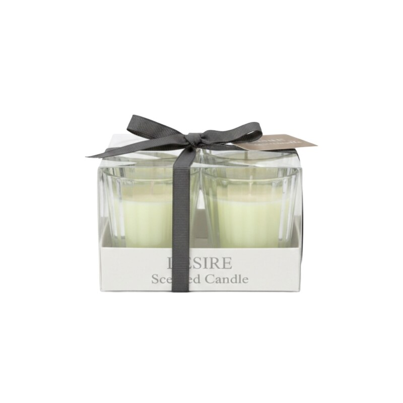 SET DE VELA EN POTE DE VIDRIO 5X6CM 4PZAS Unica