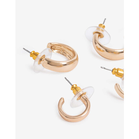 Set De Argollas Bañado En Oro Dorado