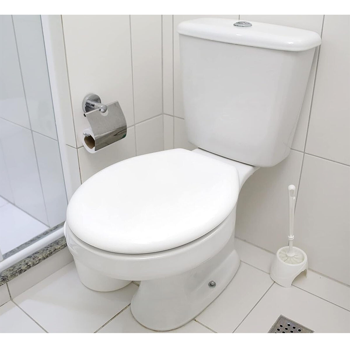 Asiento de inodoro acolchonado Universal Atlas - BLANCO 