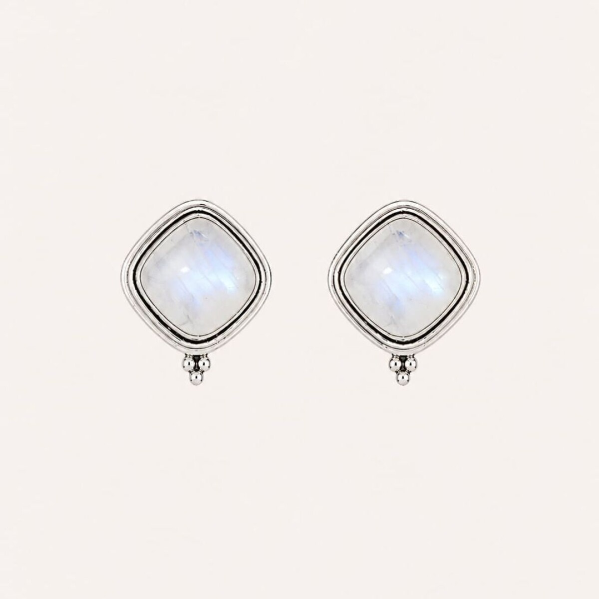 Caravanas Piedra Lunar - Plata 925 